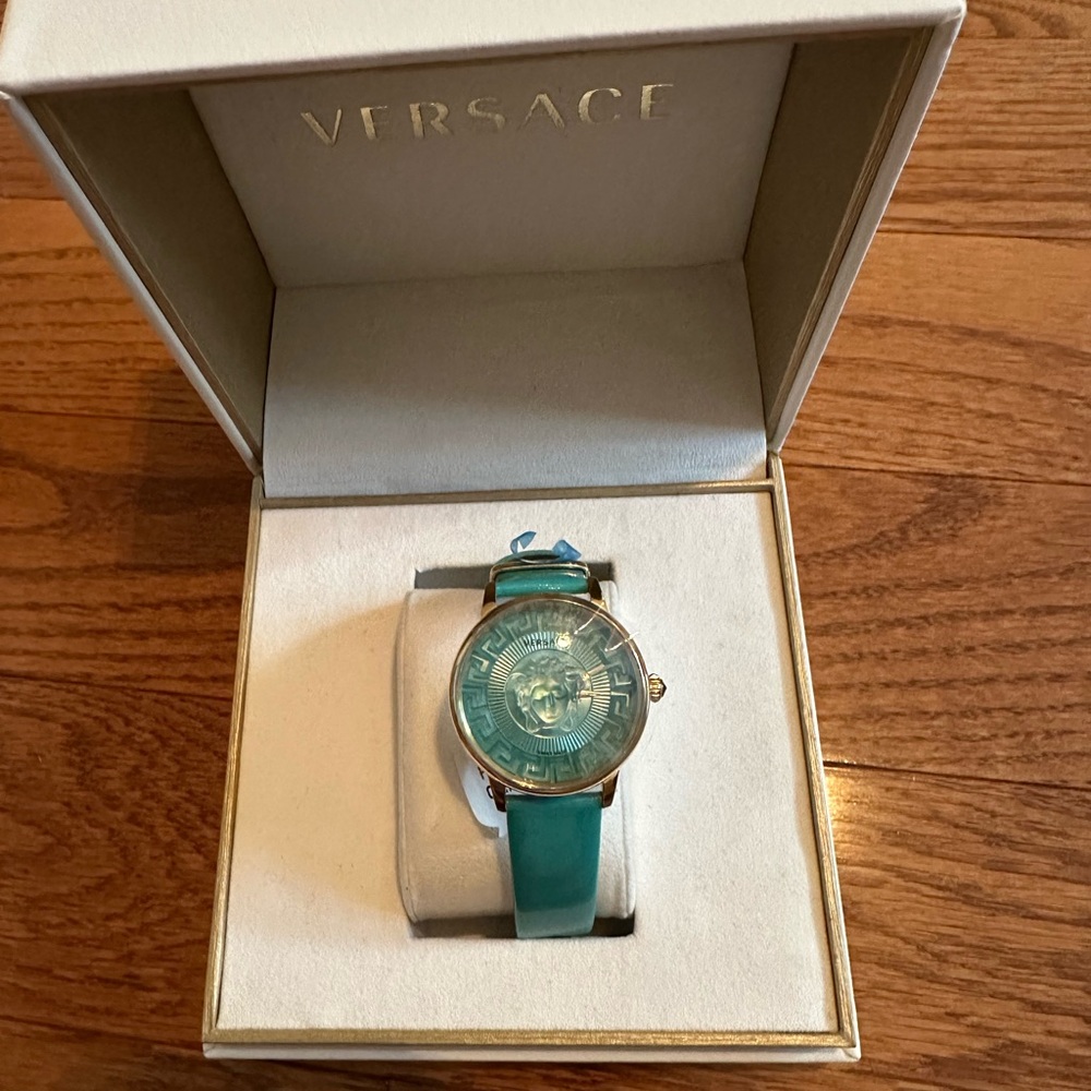 Versace Medusa Alchemy Turquoise Leather Strap (NEW) - Picture 10 of 16